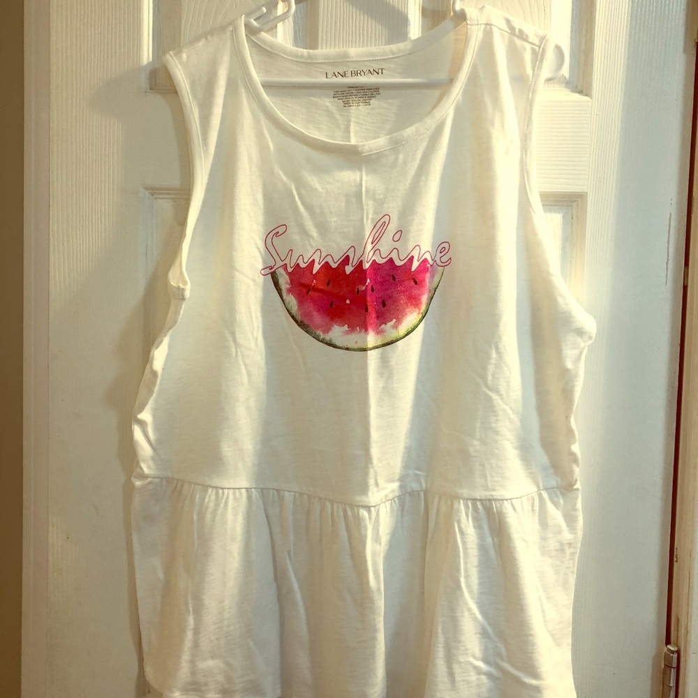 White, peplum tank top. NWT size 18/20